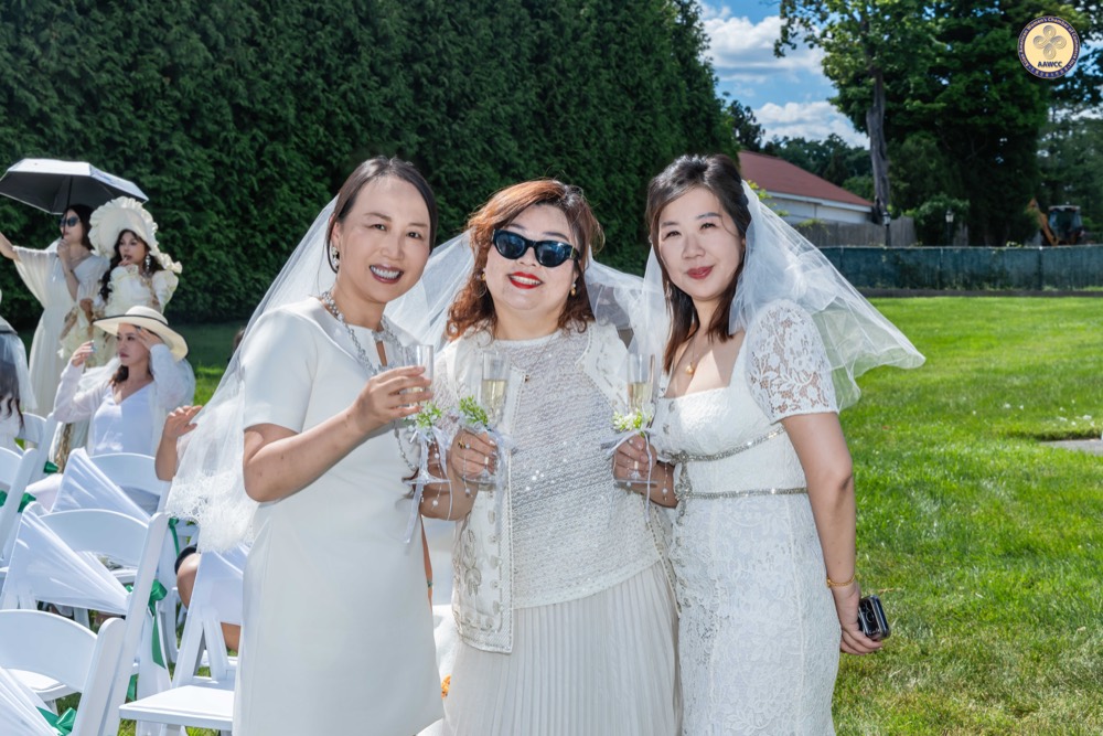 Asian women entrepreneurs at AAWCC NY outdoor salon event, June 2026